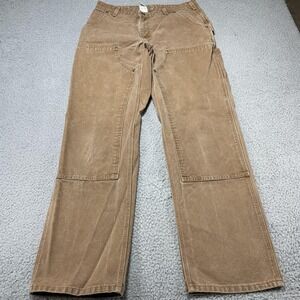 Carhartt Pants Womens 12x34 Brown WB136 Double Front Canvas Workwear Carpenter